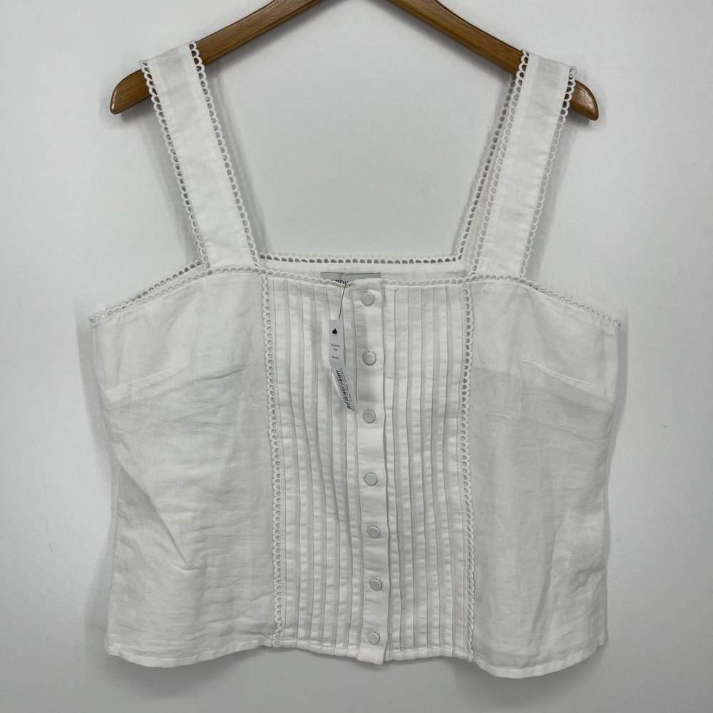 Amour Vert Blouse Women's Size XL White Crochet Trim Tank New NWT Boho